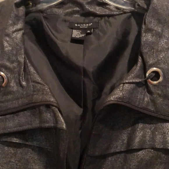Sandro Sportswear  size XL black very dark metallic gray jacket with 3/4 sleeve - Picture 15 of 16